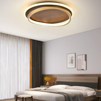 Walnut LED Dimmable Flush Mount Ceiling Light | Senqor