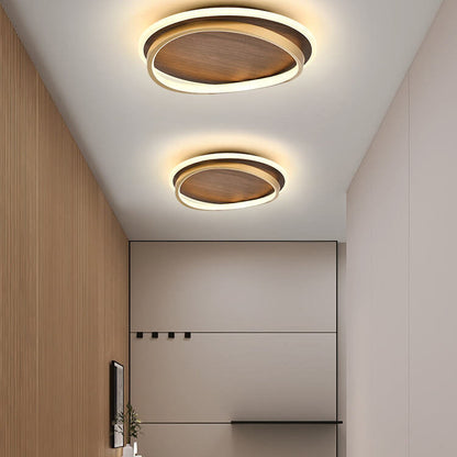 Walnut LED Dimmable Flush Mount Ceiling Light | Senqor