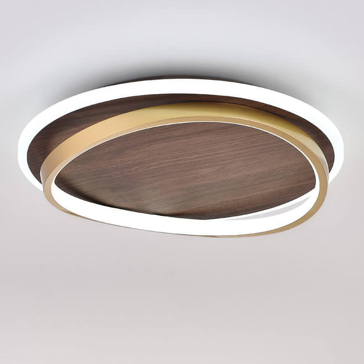 Walnut LED Dimmable Flush Mount Ceiling Light | Senqor