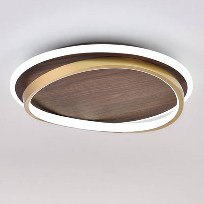 Walnut LED Dimmable Flush Mount Ceiling Light | Senqor