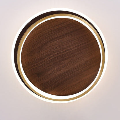 Walnut LED Dimmable Flush Mount Ceiling Light | Senqor