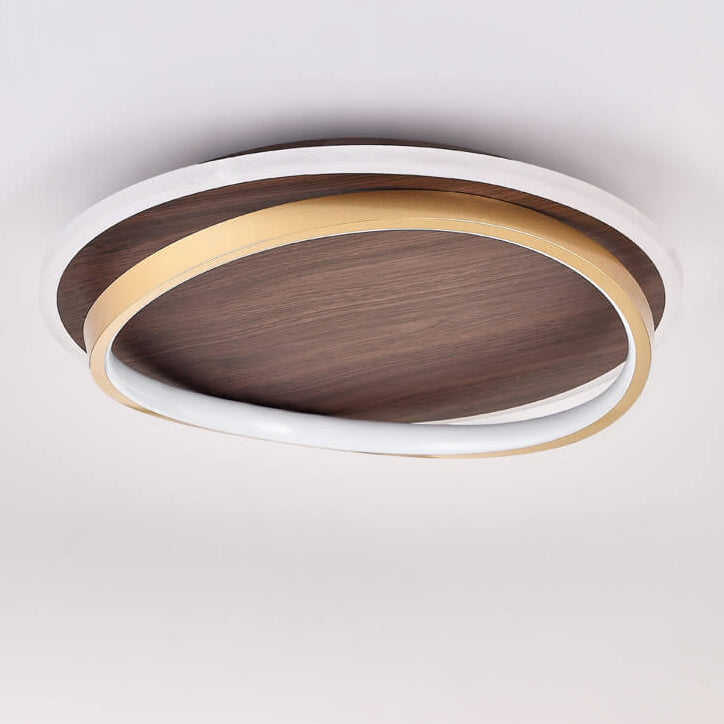 Walnut LED Dimmable Flush Mount Ceiling Light | Senqor