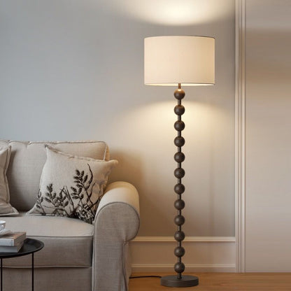 Walnut Metal Floor Lamp with Fabric Shade Modern Interior | Corvani