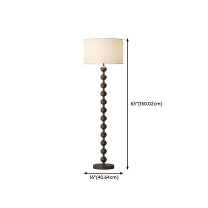Walnut Metal Floor Lamp with Fabric Shade Modern Interior | Corvani