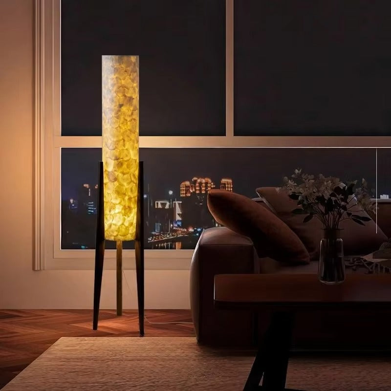 Walnut Wood Zen LED Floor Lamp with Fabric Shade | Lignen