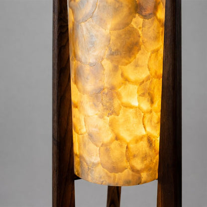 Walnut Wood Zen LED Floor Lamp with Fabric Shade | Lignen