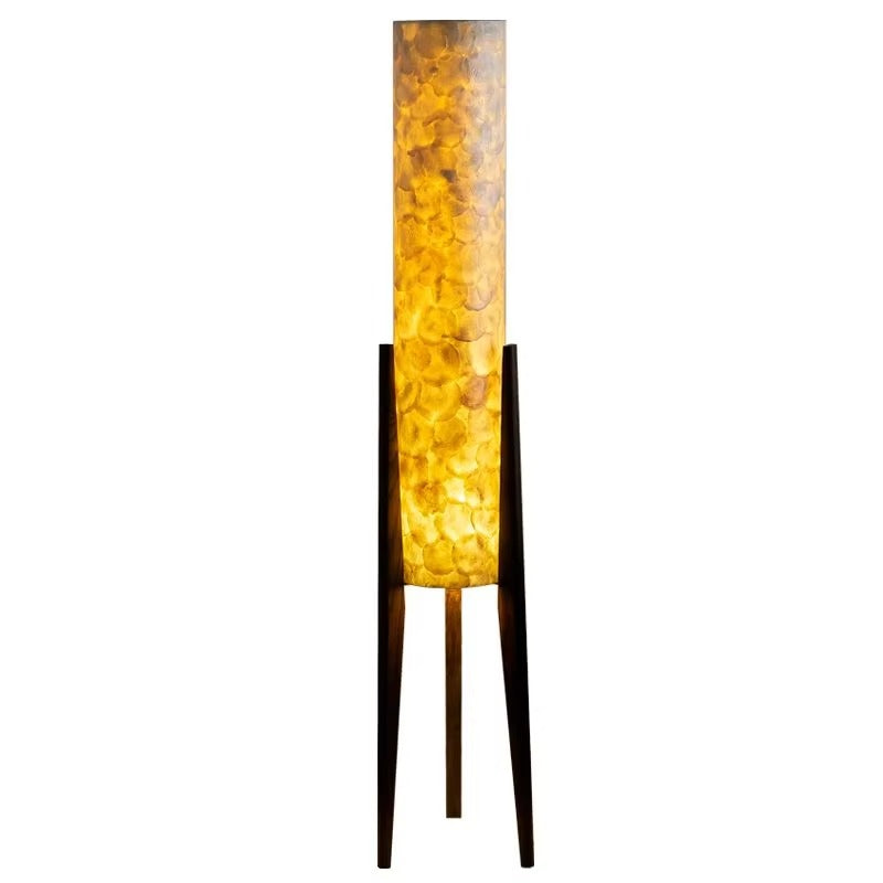 Walnut Wood Zen LED Floor Lamp with Fabric Shade | Lignen