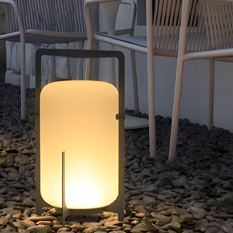 Warm Round Black Metal Outdoor LED Table Lamp | Glowmar