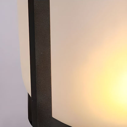 Warm Round Black Metal Outdoor LED Table Lamp | Glowmar