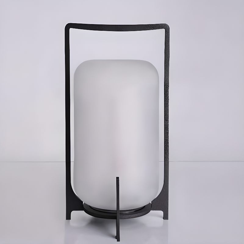 Warm Round Black Metal Outdoor LED Table Lamp | Glowmar