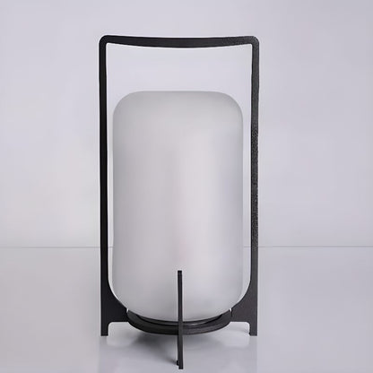 Warm Round Black Metal Outdoor LED Table Lamp | Glowmar