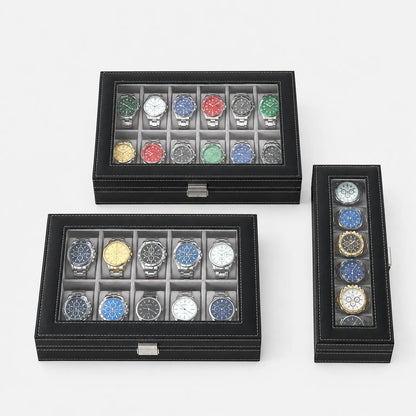 Watch Box with Clear Display Lid Removable Cushions and Lock