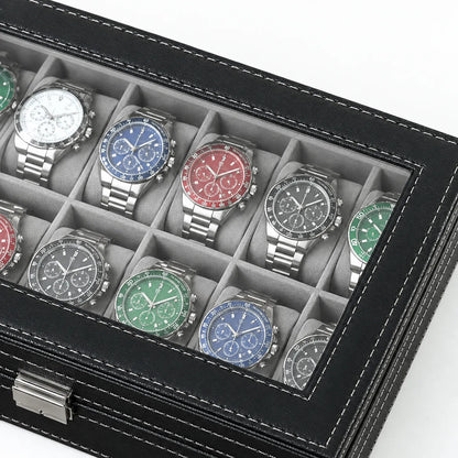 Watch Box with Clear Display Lid Removable Cushions and Lock