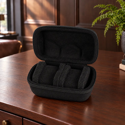 Watch Box with Hard Shell Zipper Closure and Removable Cushions