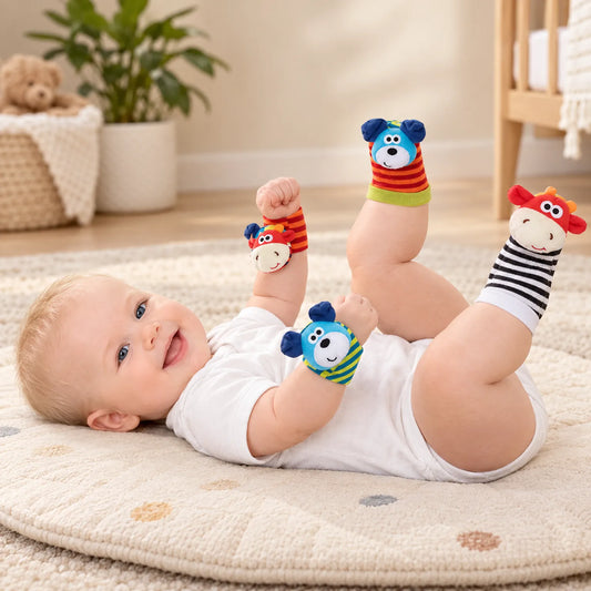 Wearable Baby Rattle Socks and Wrist Toys for Kids