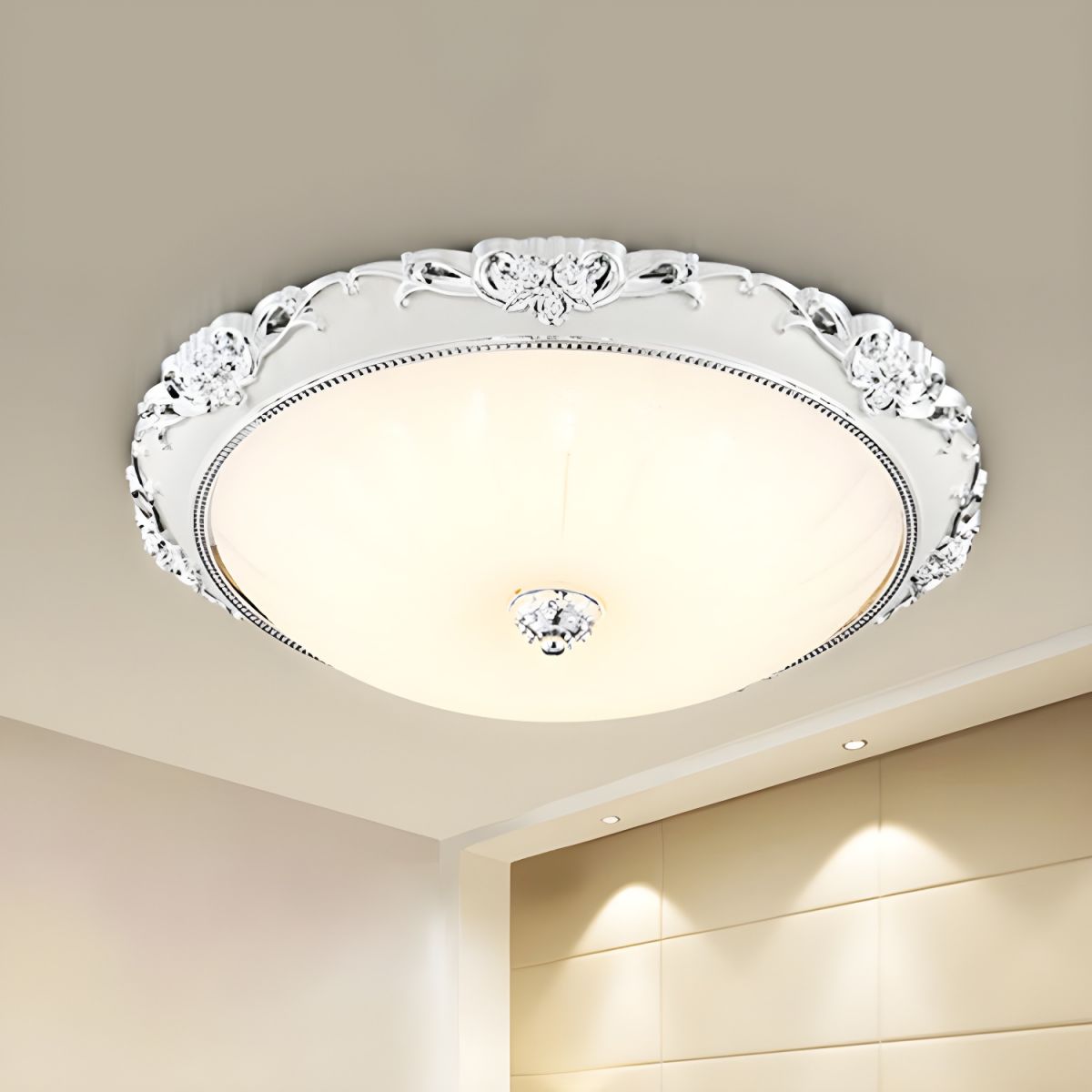 Wide Glass Ceiling Lamp Modern Flush Mount LED | Selvaro