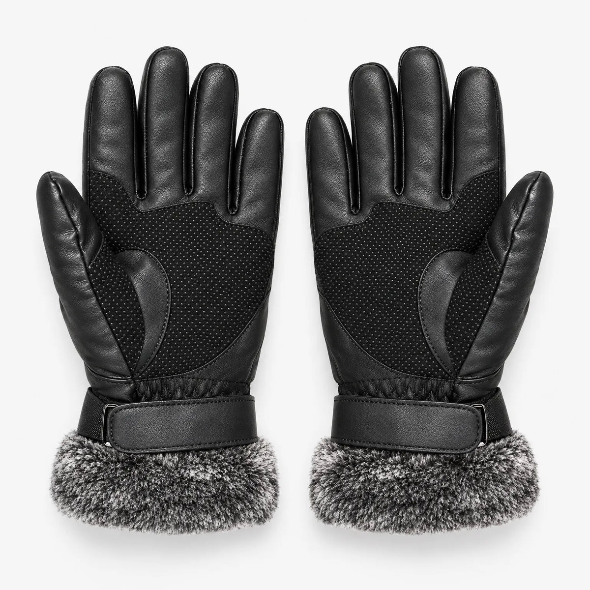 Winter Gloves With Plush Trim
