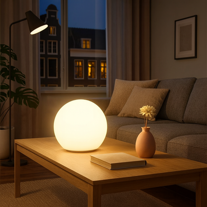 Wireless LED Globe Table Lamp with Rechargeable Battery | Luntrix