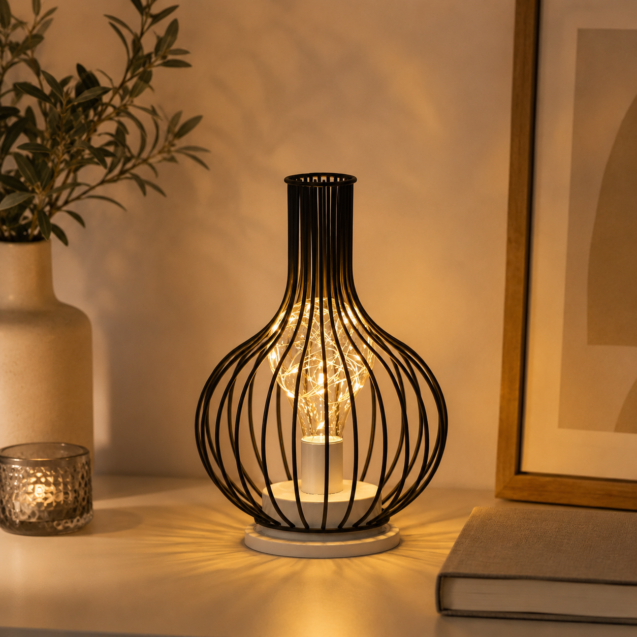 Wireless LED Table Lamp with Modern Steel Finish | Trivexa