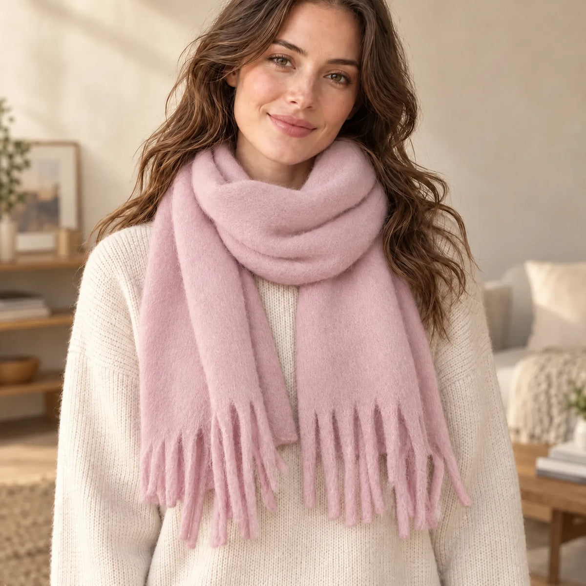 Women's Long Fuzzy Winter Scarf