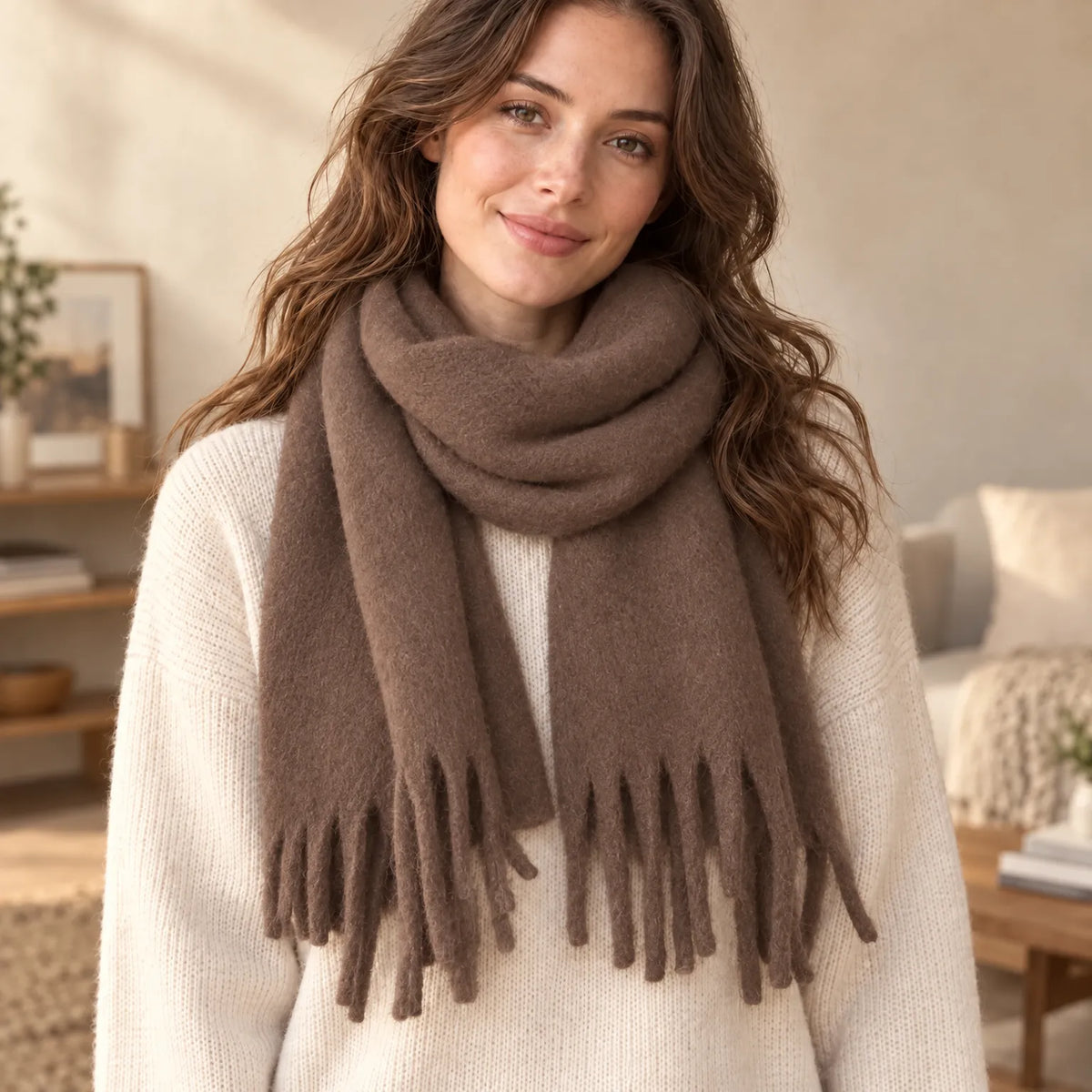 Women's Long Fuzzy Winter Scarf