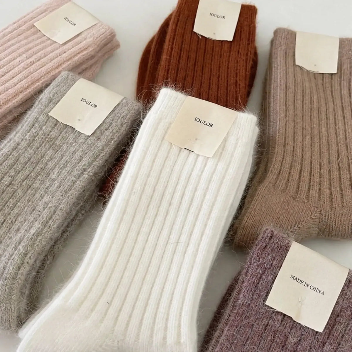 Women's Ribbed Knit Middle Tube Socks