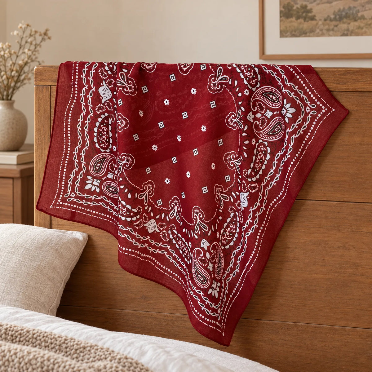 Women's Square Paisley Print Scarf