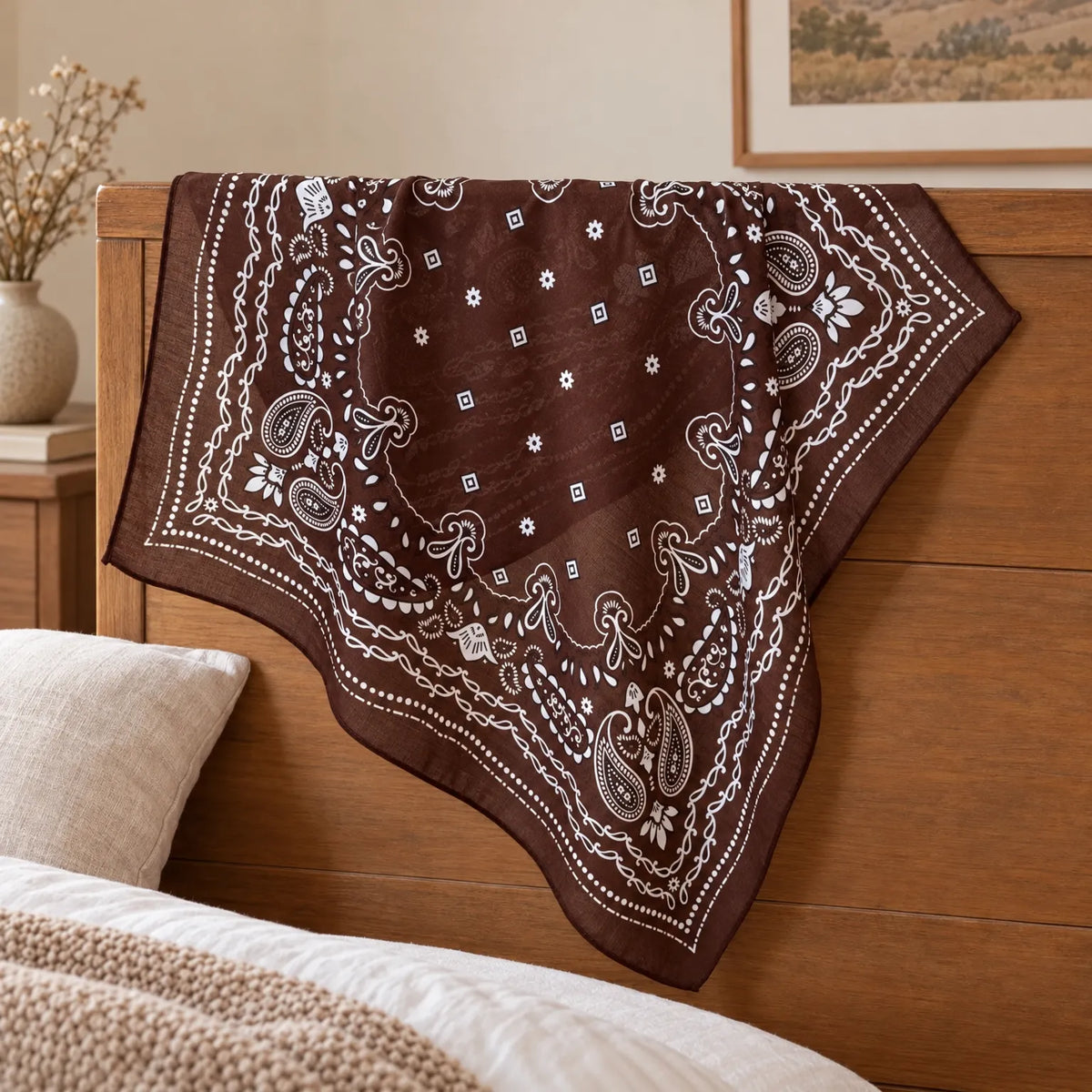Women's Square Paisley Print Scarf