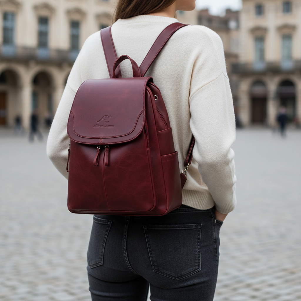 Elegant Leather Backpack | Women's Work and Everyday Bag