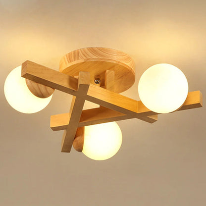 Wood Cross Line Ceiling Light Modern Interior Fixture | Felrixo