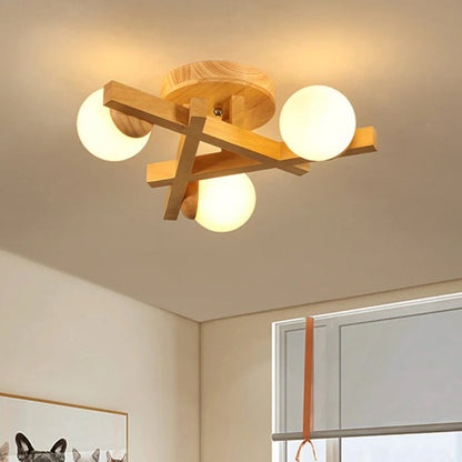 Wood Cross Line Ceiling Light Modern Interior Fixture | Felrixo