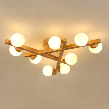 Wood Cross Line Ceiling Light Modern Interior Fixture | Felrixo
