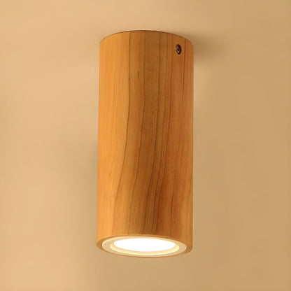 Wood Cylinder Ceiling Light Nordic Style Fixture | Lynaro