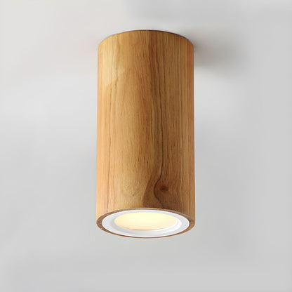 Wood Cylinder Ceiling Light Nordic Style Fixture | Lynaro