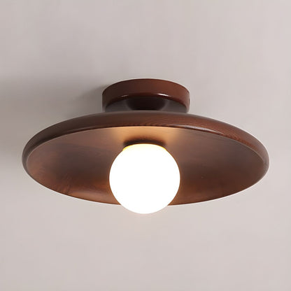 Wood Globe Flush Mount Ceiling Light Nordic Style | Velmora
