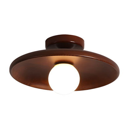 Wood Globe Flush Mount Ceiling Light Nordic Style | Velmora