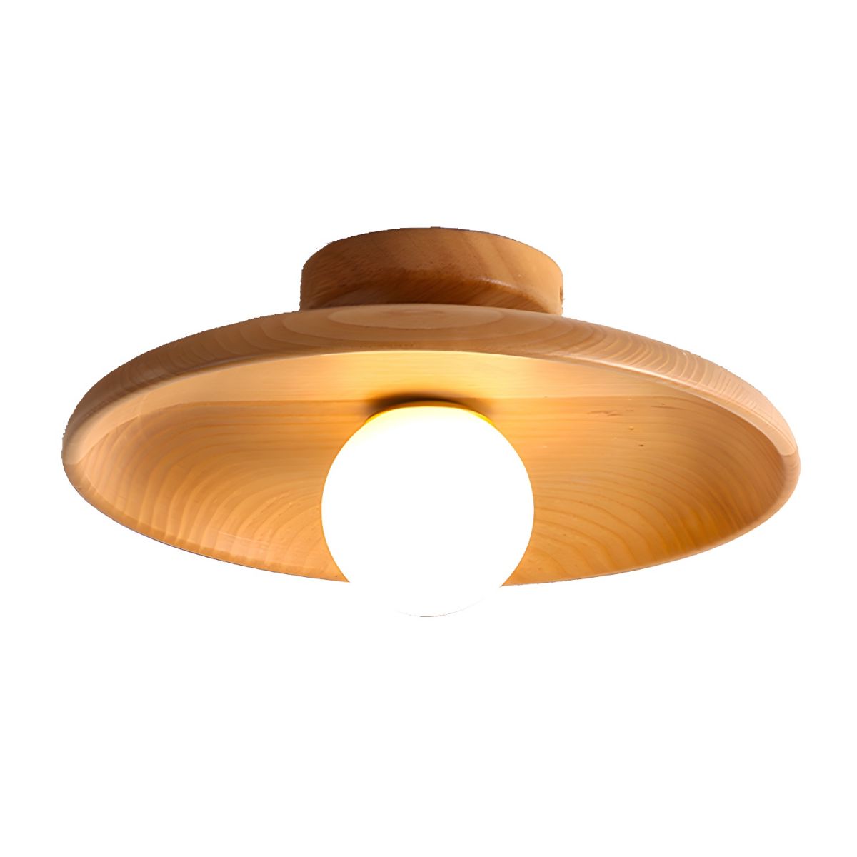 Wood Globe Flush Mount Ceiling Light Nordic Style | Velmora