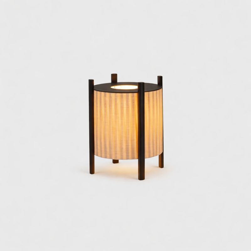 Wood Grid Floor Lamp with Fabric Shade Wabi Sabi | Takumiya