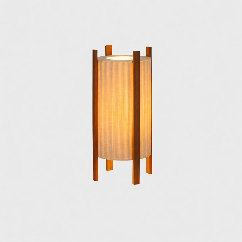 Wood Grid Floor Lamp with Fabric Shade Wabi Sabi | Takumiya