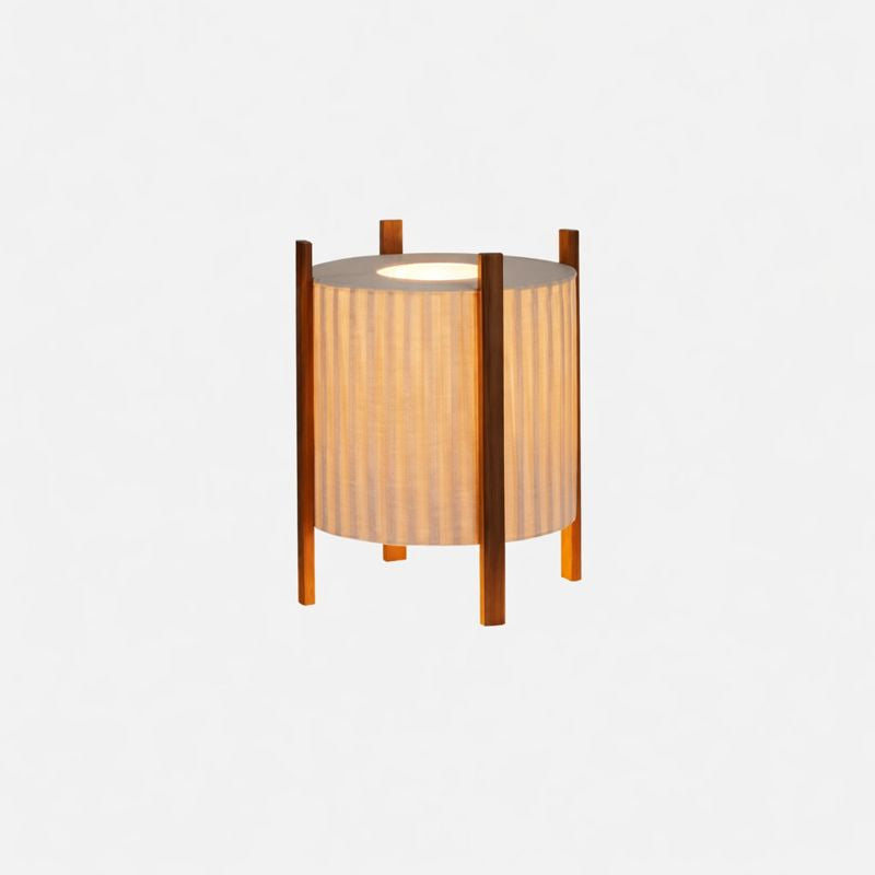Wood Grid Floor Lamp with Fabric Shade Wabi Sabi | Takumiya