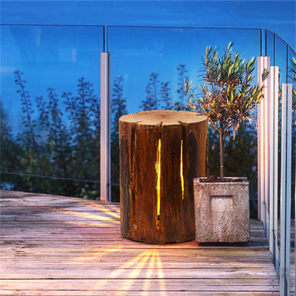 Wooden Column Garden Floor Lamp Outdoor Light | Timbera