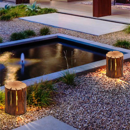 Wooden Column Garden Floor Lamp Outdoor Light | Timbera