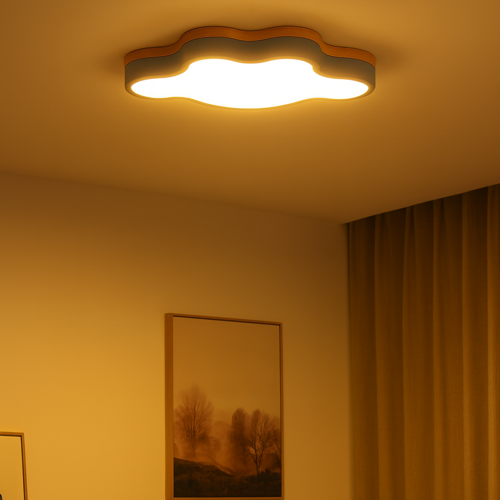 Wooden LED Cloud Ceiling Light Scandinavian Style | Velqen