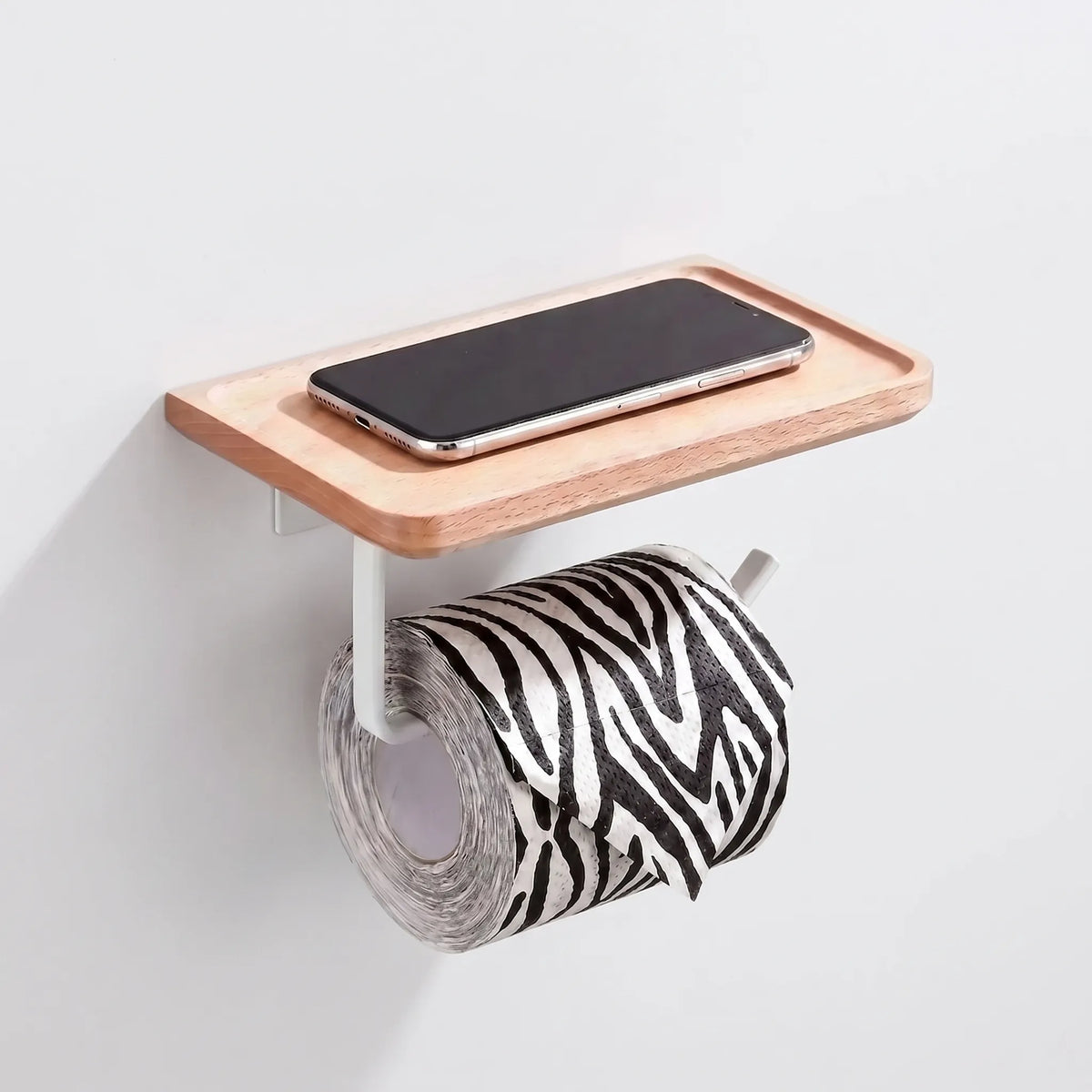 Wooden Shelf Toilet Paper Holder for Bathroom
