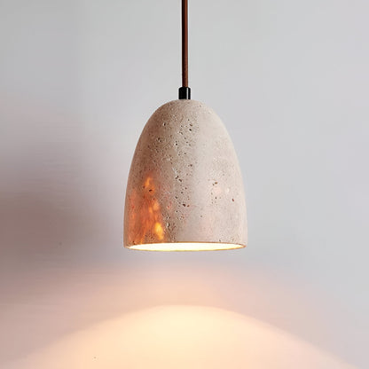 Yellow Travertine Bell Pendant Light in Retro Style | Aurevik