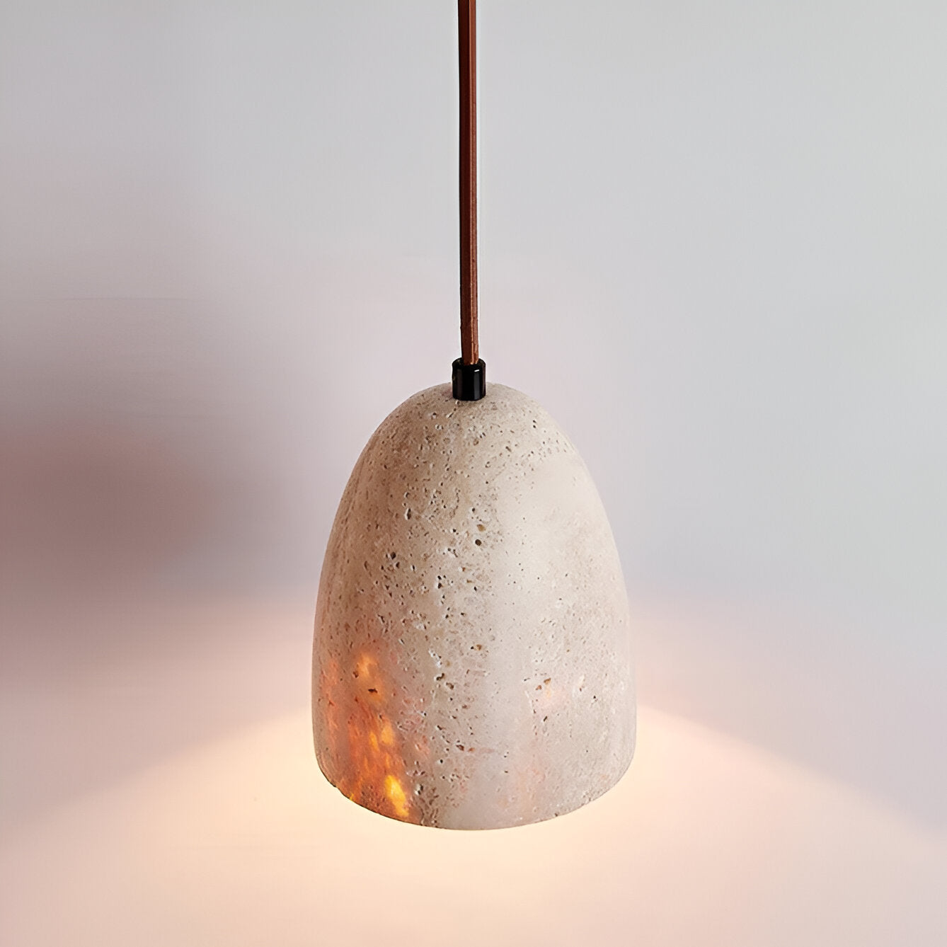 Yellow Travertine Bell Pendant Light in Retro Style | Aurevik