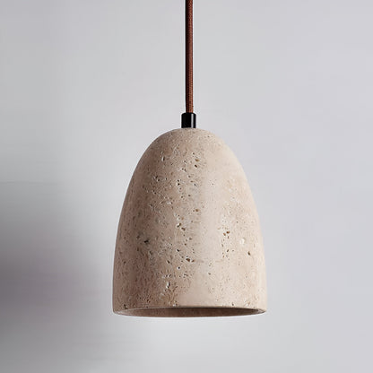 Yellow Travertine Bell Pendant Light in Retro Style | Aurevik