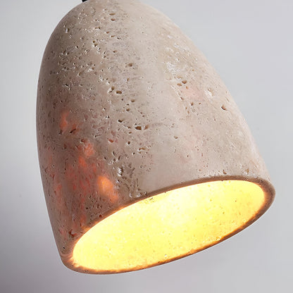 Yellow Travertine Bell Pendant Light in Retro Style | Aurevik