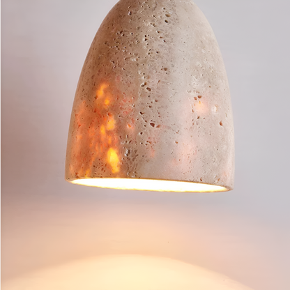 Yellow Travertine Bell Pendant Light in Retro Style | Aurevik