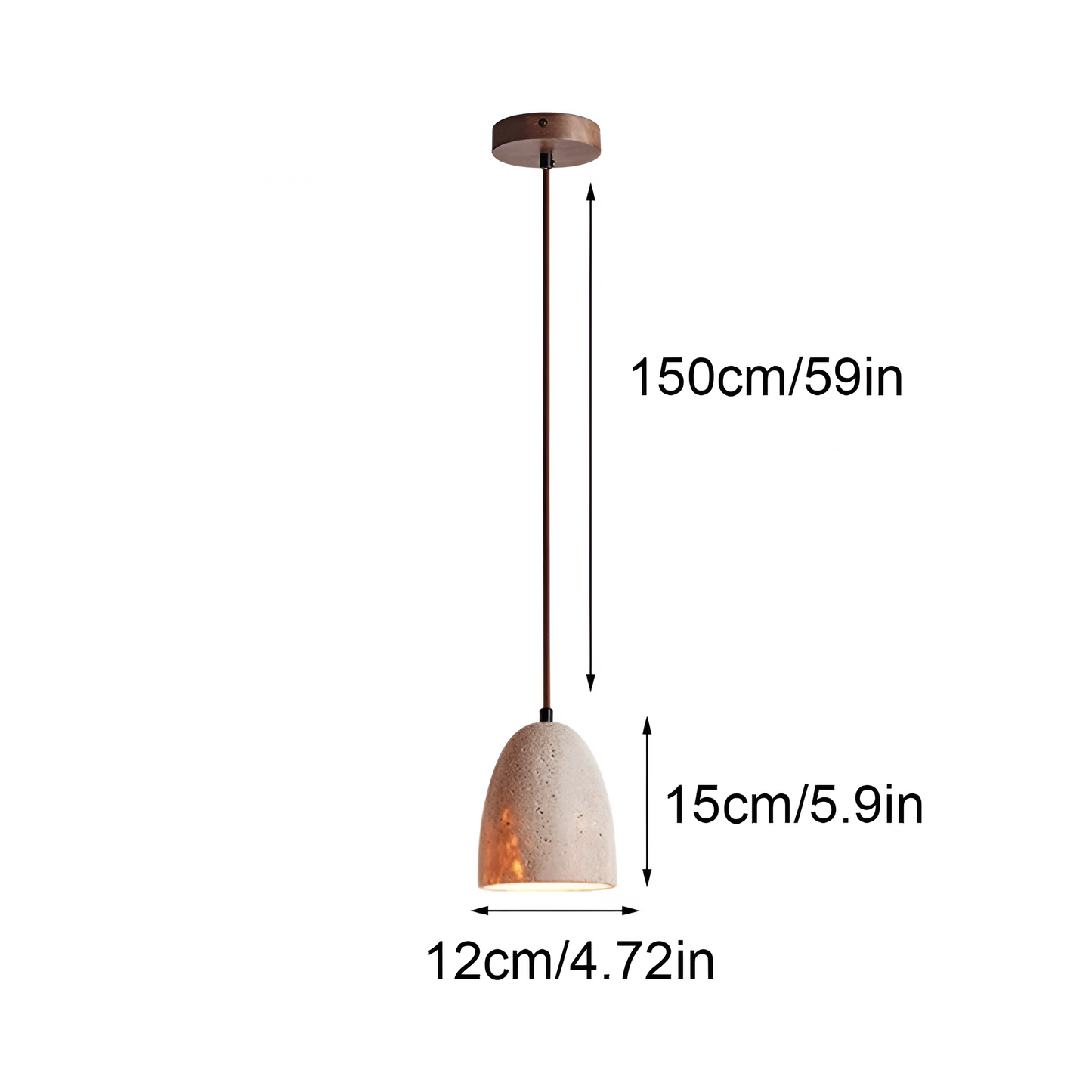 Yellow Travertine Bell Pendant Light in Retro Style | Aurevik